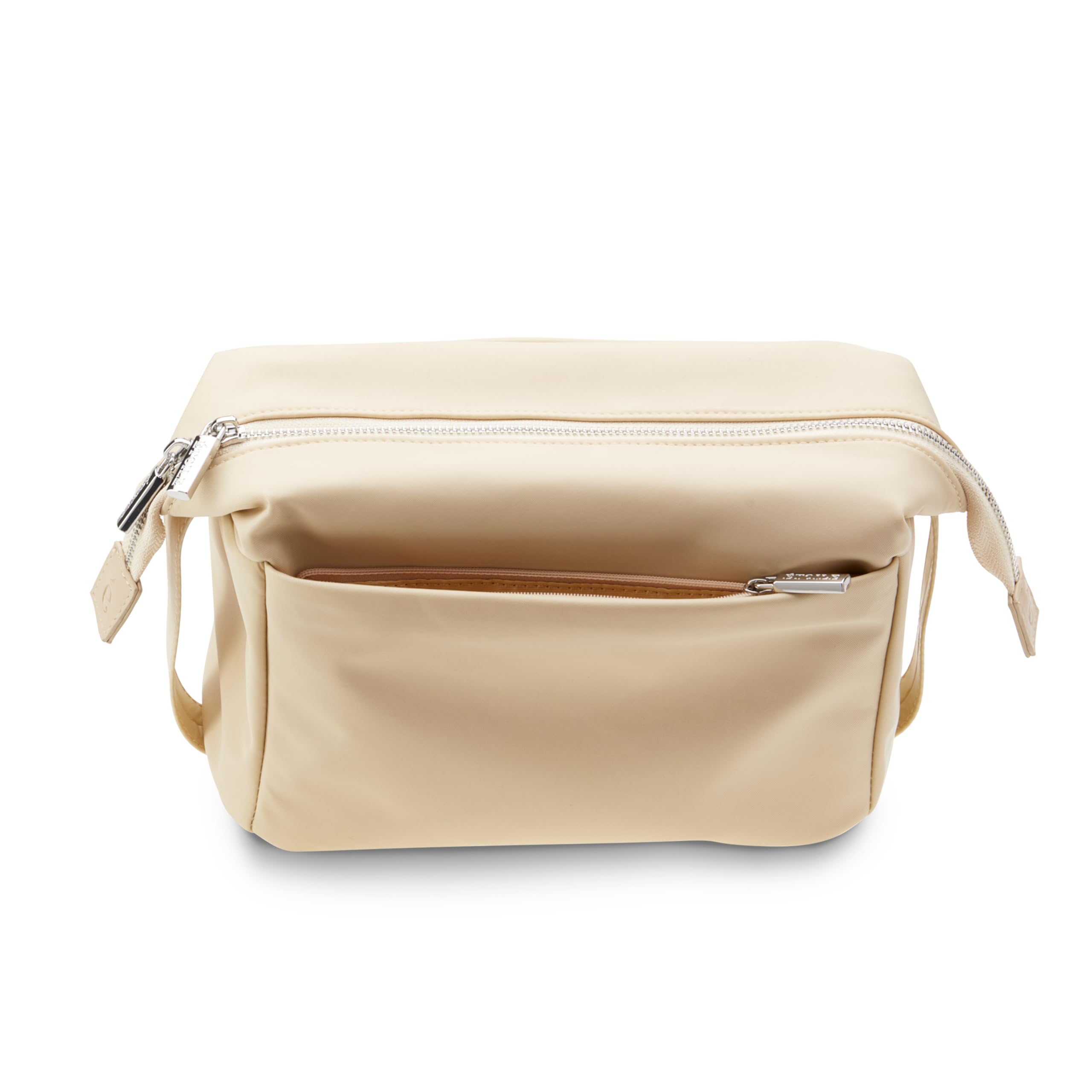 ETOILE Jet Setter Travel Case - Soft Flexible & Foldable Makeup Cosmetic Bag for Women | Perfect for Air Travel, Vacation & Daily Organizer (Beige)
