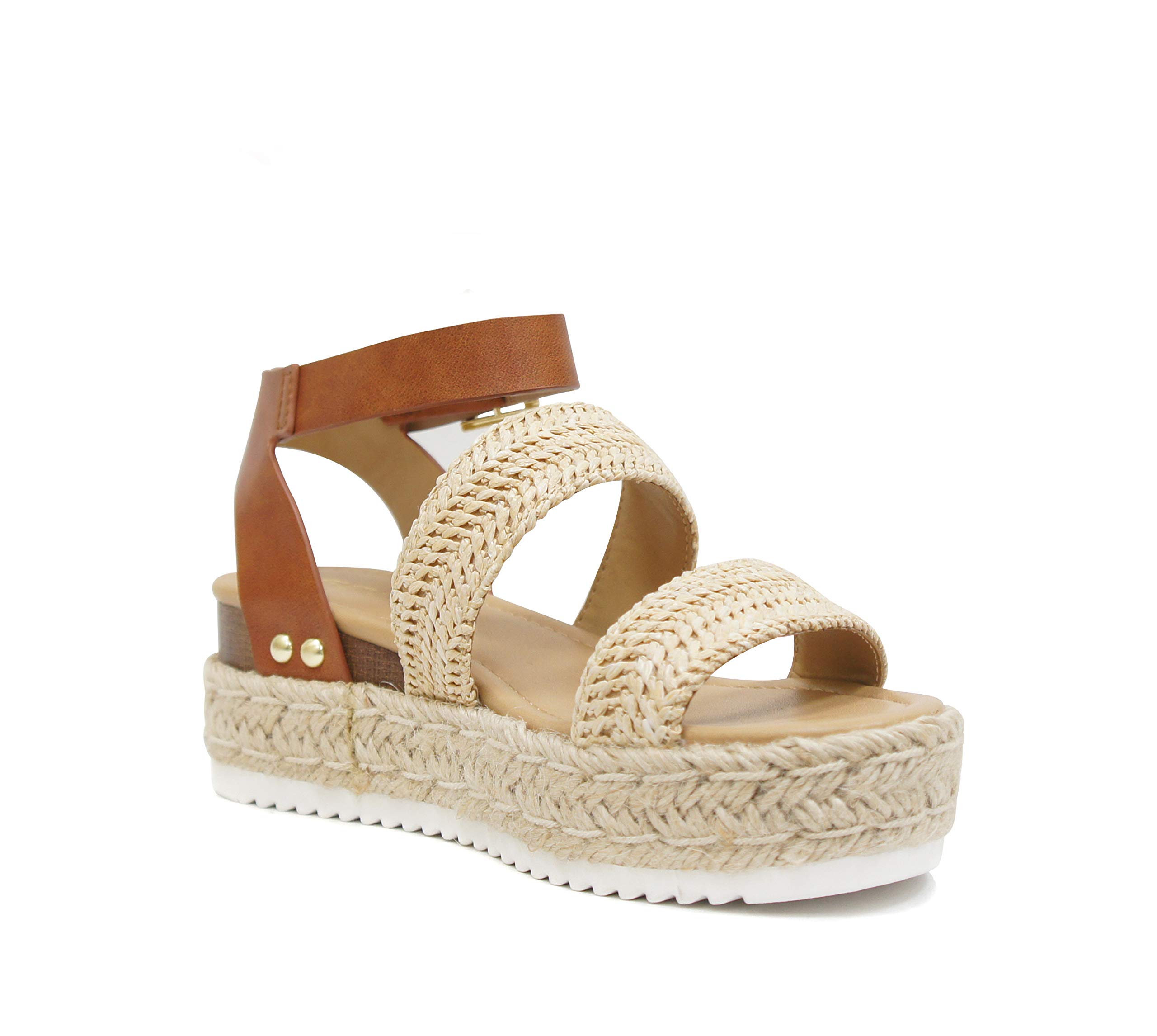 Soda Women's Open Toe Platform Sandals - Casual Clip-On Summer Shoes for Beach, Vacation & Everyday Wear