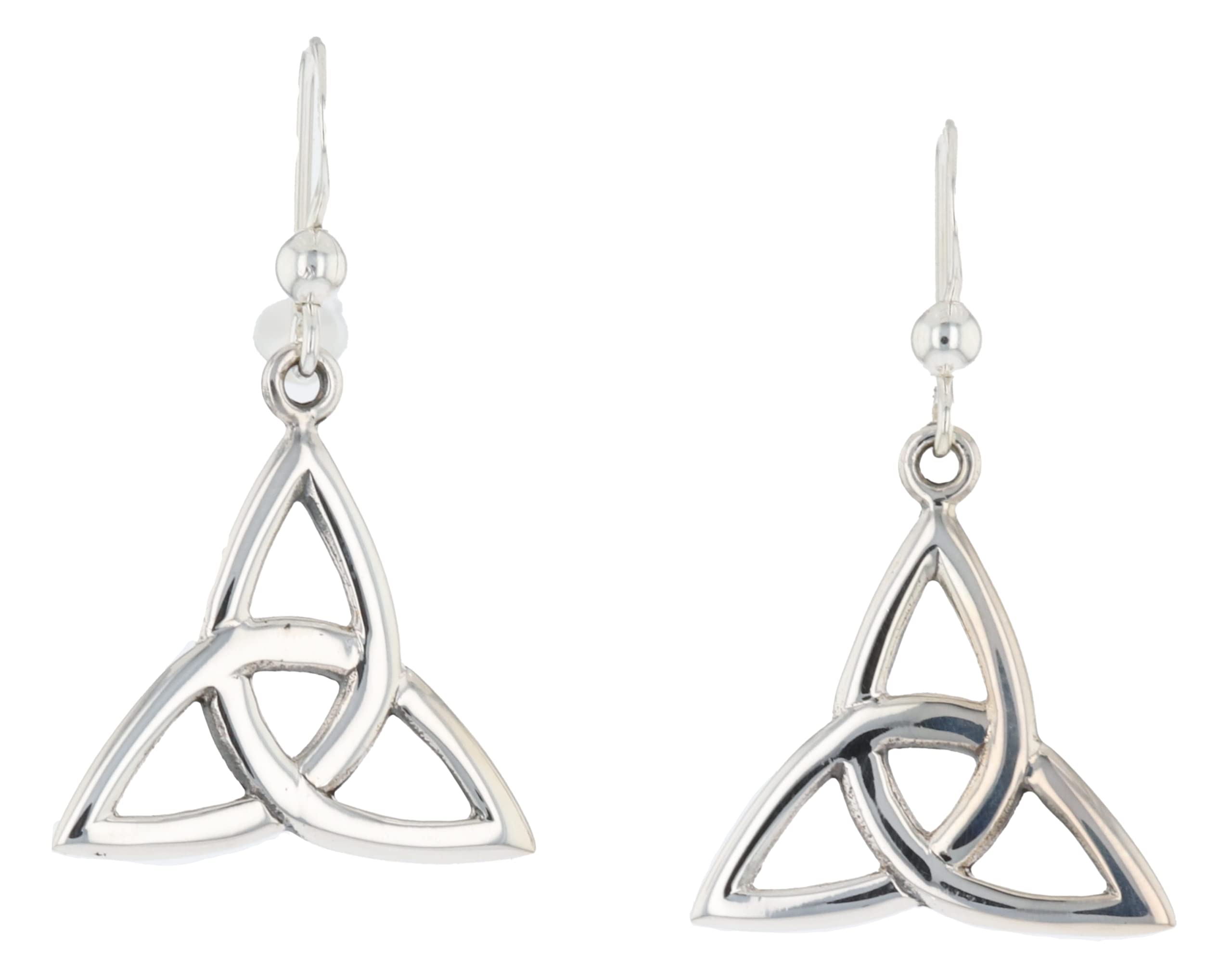 Celtic Trinity Triquetra Knot Sterling Silver Dangle Earrings for Women - Elegant Irish Symbol Jewelry for Everyday Wear, Gift Giving & Special Occasions