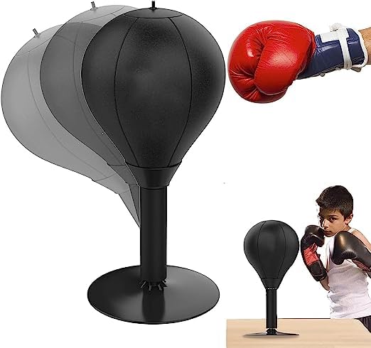 Funpunch Rage Bag - Stress Relief Desktop Punching Bag with Suction Cup | Boxing Speed Ball with Stand for Adults & Kids | Office Stress Buster, Home Anger Management Tool, Gift for Anxiety Relief