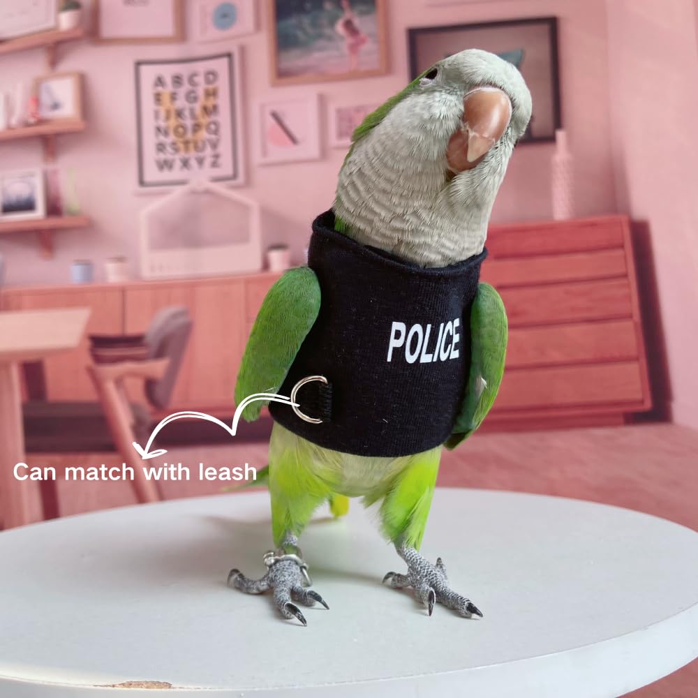 Bird Costume Diaper Flight Suit - Blue Quaker Parrot Cosplay Hoodie for Parakeets, Cockatiels & Sun Conures | Small Pet Apparel Without Diaper | Perfect for Photo Shoots, Bird Shows & Halloween Costumes