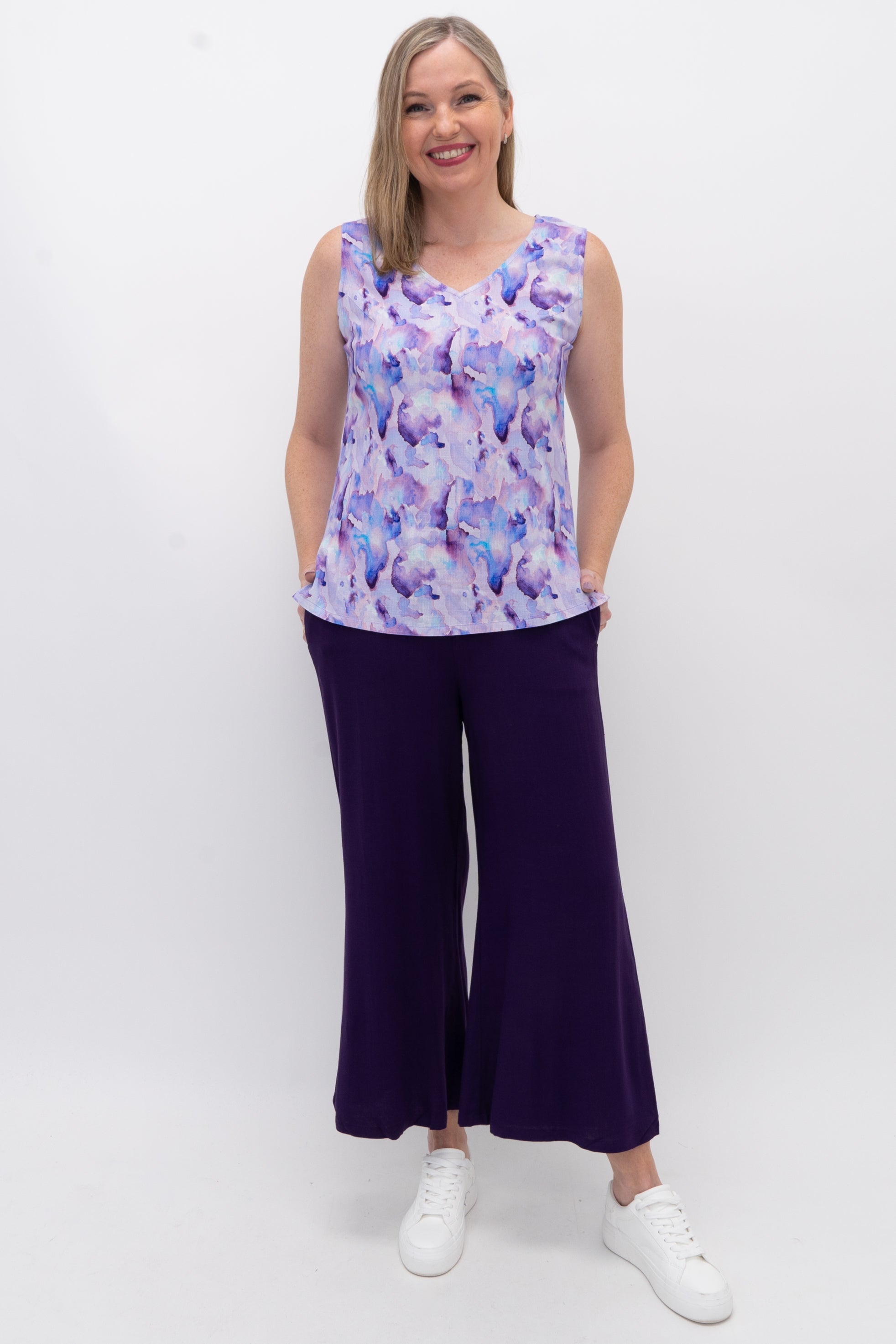 Grace Hannah Tank Top - Soft Linen Bamboo Blend for Women | Perfect for Summer, Yoga & Casual Wear