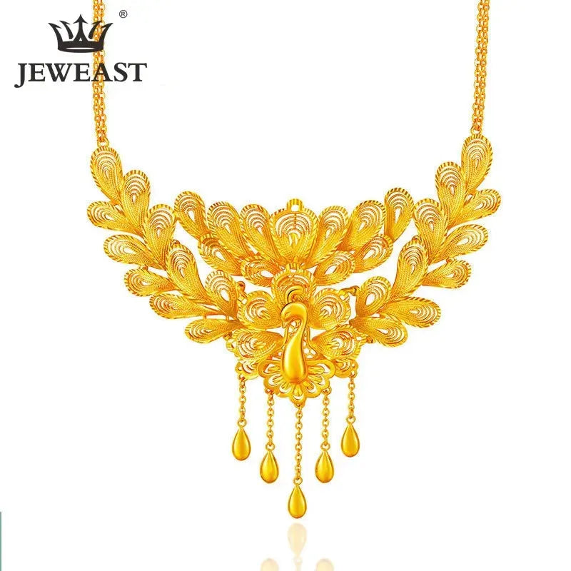 24K Pure Gold Necklace for Women - Real AU 999 Solid Gold Chain - Elegant Classic & Trendy Fine Jewelry - Perfect for Parties, Weddings & Special Occasions - Hot New 2023 Collection