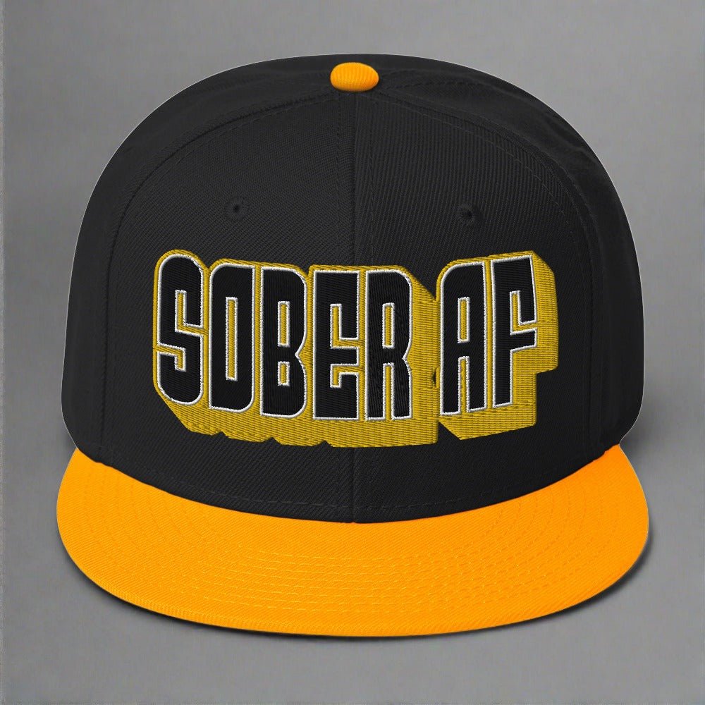 SOBER AF High Profile Snapback Hat - Adjustable Dad Hat for Men & Women - Trendy Streetwear Cap for Casual, Hip Hop, and Urban Fashion