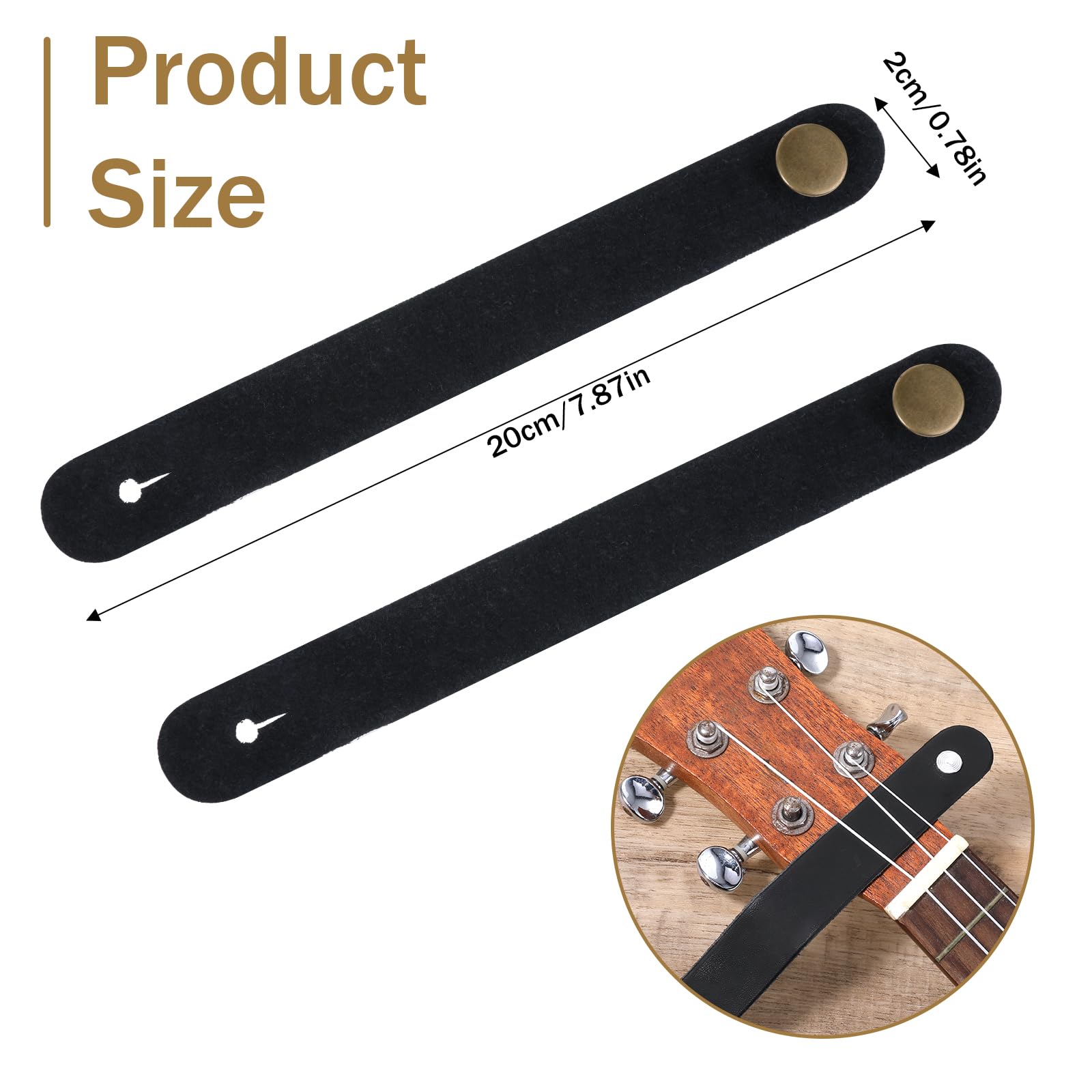 2-Pack Leather Guitar Neck Straps with Button - Adjustable Acoustic & Electric Guitar Strap Lock for Bass, Ukulele - Perfect for Live Performances & Studio Sessions