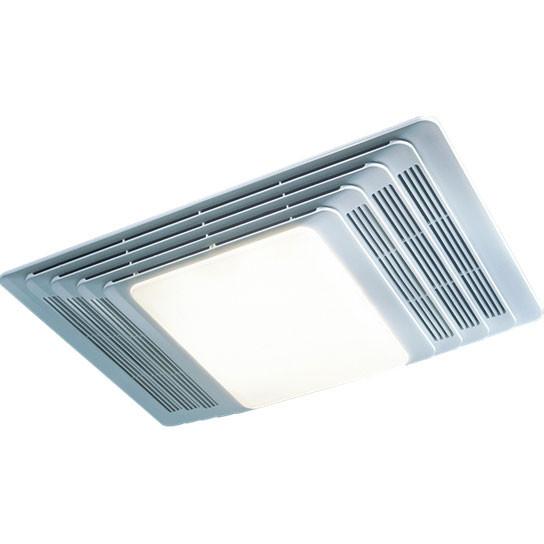 Broan 655 White Bathroom Exhaust Fan with Heater and Light - Quiet Ventilation for Bathroom, Shower & Home - Energy Efficient Ceiling Mount Fan with Built-in Heater and Lighting