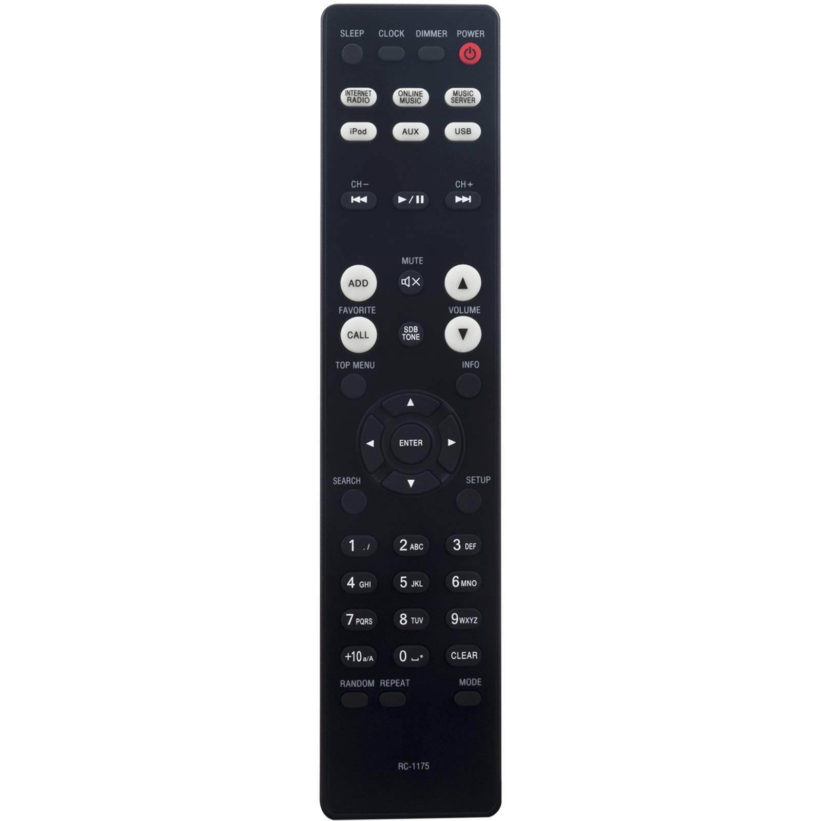 Original Remote Control Replacement for DENON CD Receiver DRA-N5 DRAN5 RCD-N5 RCDN5 RC1175 RC-1175 - Perfect for Home Theater & Audio System Setup