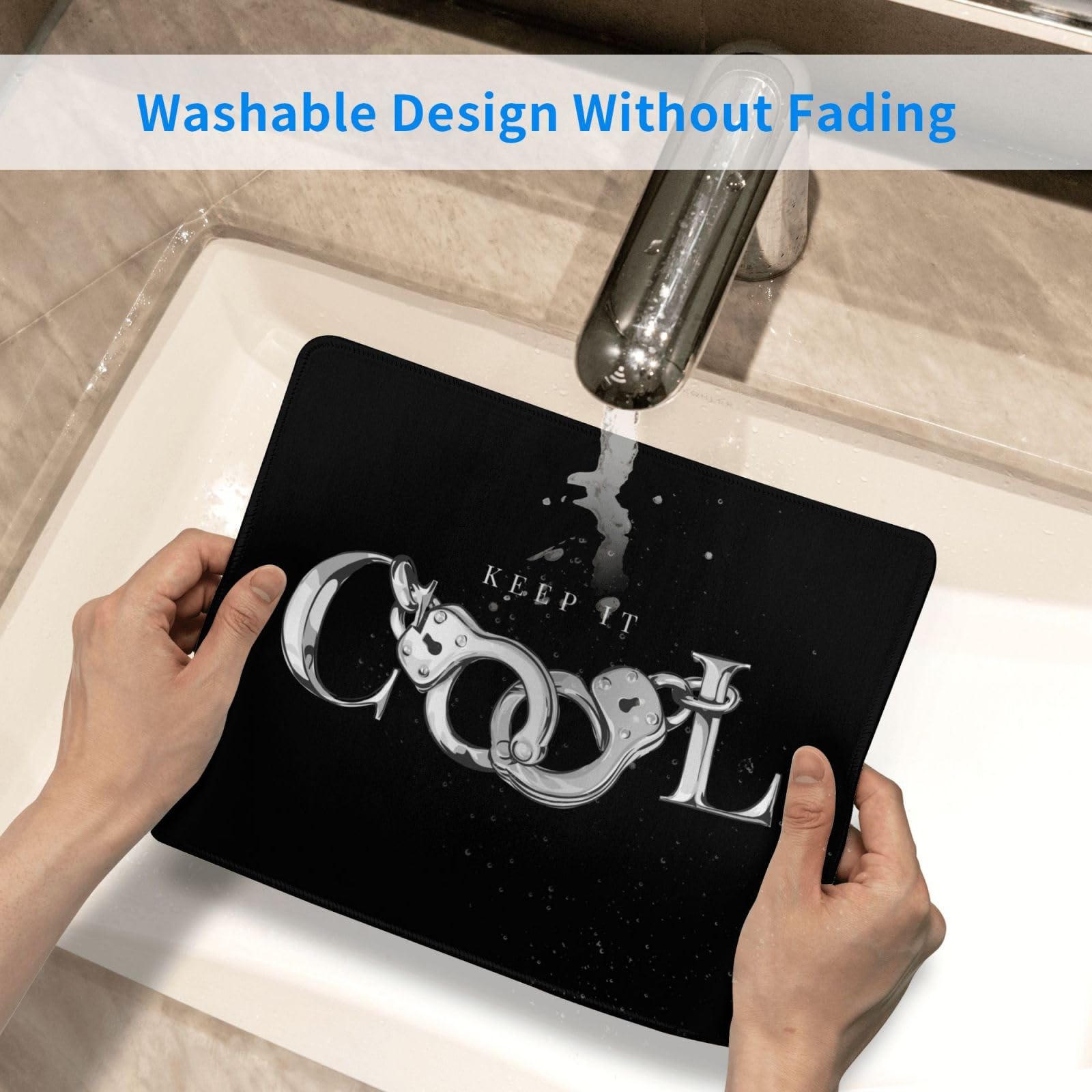 Handcuffs Mouse Pad - Waterproof, Non-Slip Rubber Base for Laptop, PC & Gaming - 10x12 Inch Office Mousepad - Perfect for Work, Gaming & Home Use