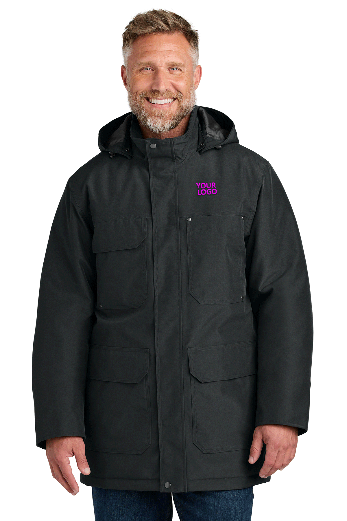 CornerStone Elements Insulated Custom Parkas for Men & Women - Waterproof Winter Jacket with Hood, Black - Perfect for Skiing, Snowboarding & Cold Weather Outdoor Activities