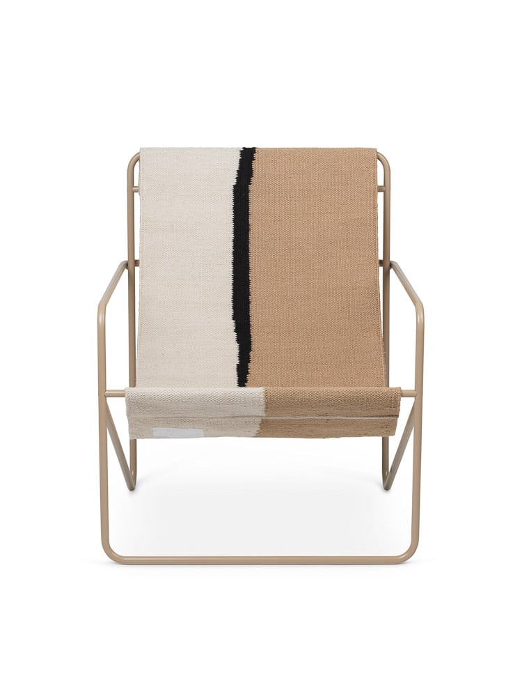 FERM LIVING Desert Indoor Outdoor Lounge Chair - Modern Cashmere/Soil Accent Chair for Patio, Living Room & Garden Relaxation
