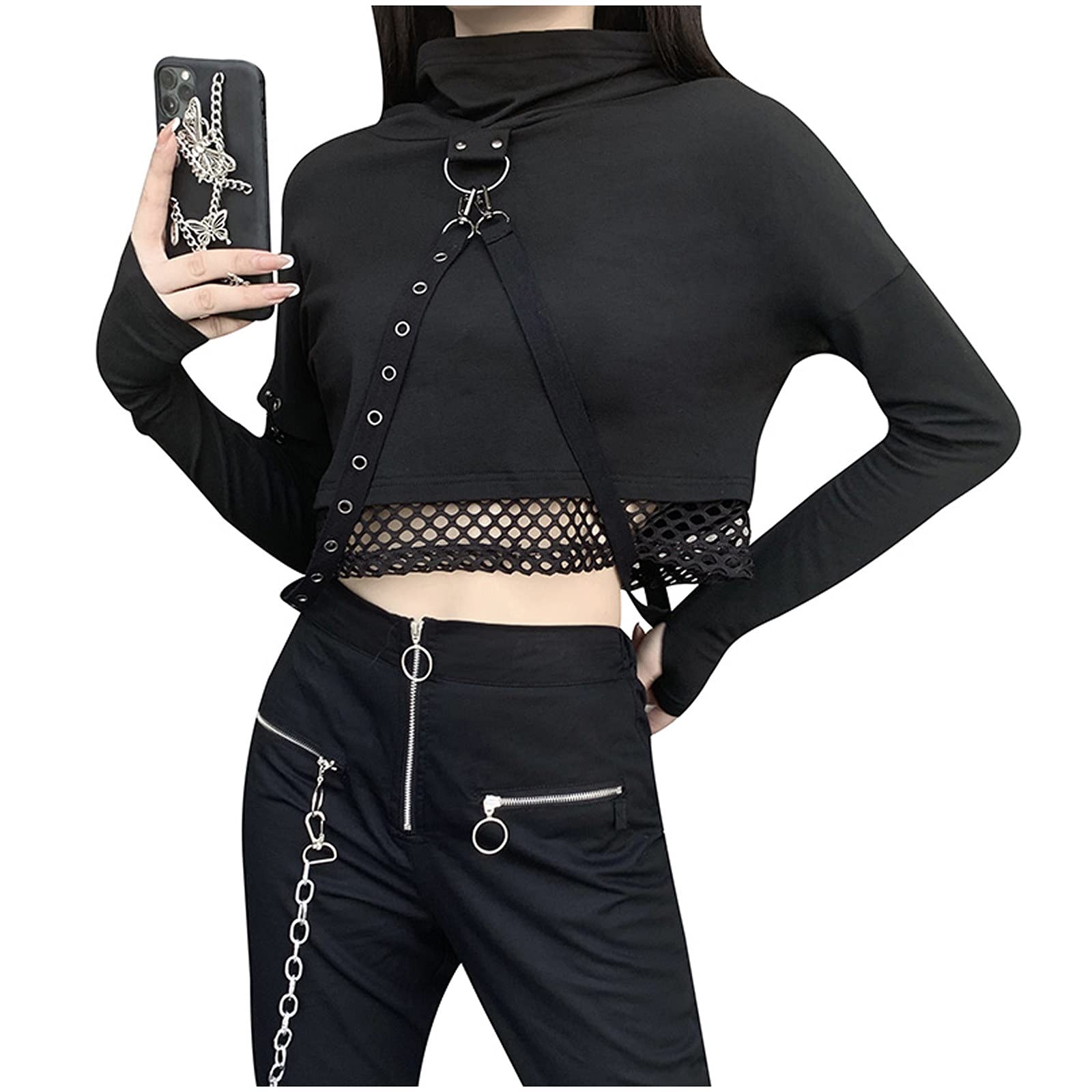 Women's Short Sleeve Button Down Blouse - Summer Lace Top with Gothic Bandage Design | Perfect for Casual Wear, Office Outfits & Summer Fashion
