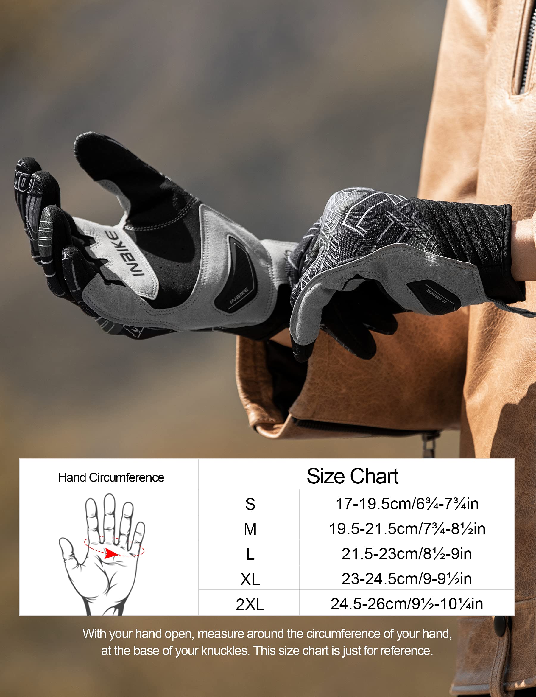 **INBIKE Breathable Dirt Bike Gloves for Men - Hard Knuckle Protection, Touchscreen Compatible - Ideal for Motorcycle, Powersports & Motocross Riding**