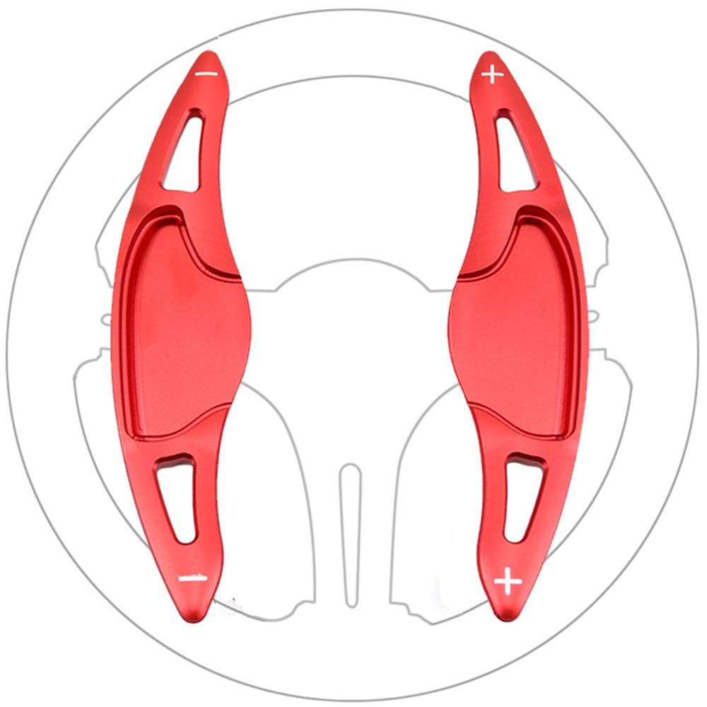 Premium Aluminum Steering Wheel Paddle Shifter Extensions - Red (2PCS) Compatible with Honda FIT 2015-2020 & HR-V 2016-2021 | Interior Car Accessories for Enhanced Driving Experience & Sporty Look