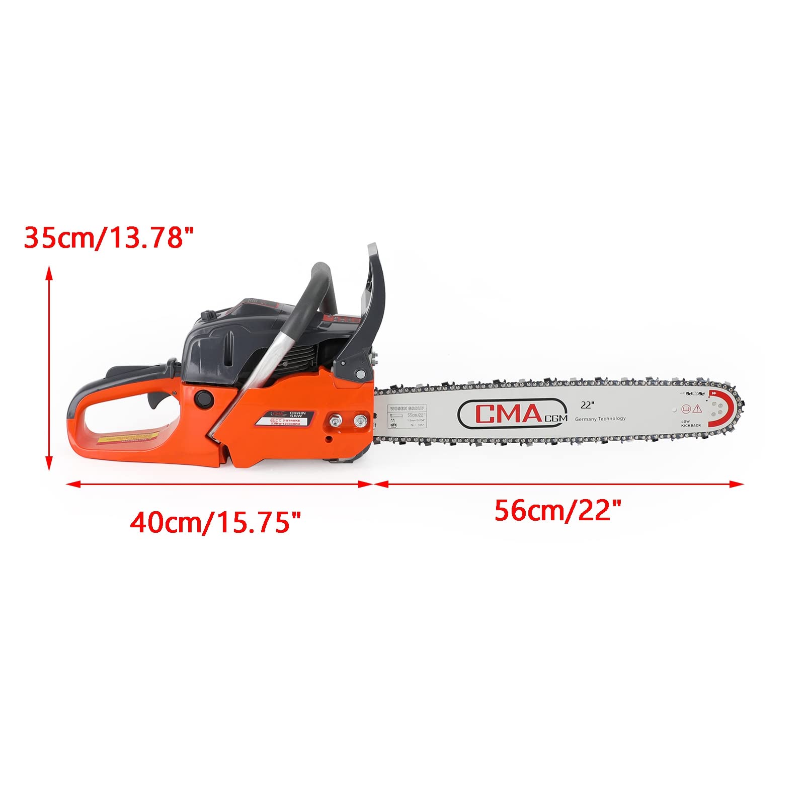 Topteng 22 Inch 68cc Gas Chainsaw - Powerful 22