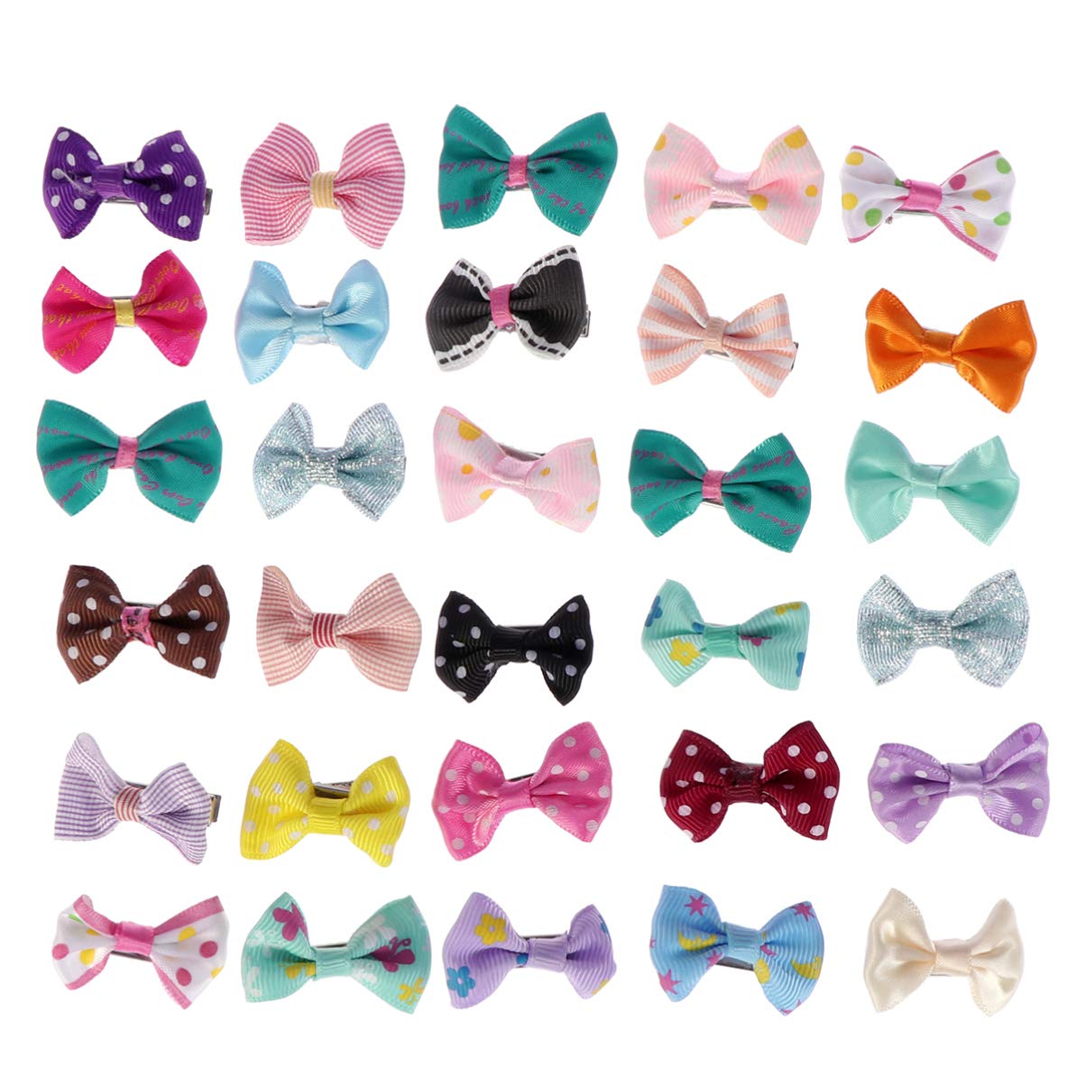 Balacoo 30pcs Small Dog Hair Bows with Clips - Pet Grooming Supplies for Puppies