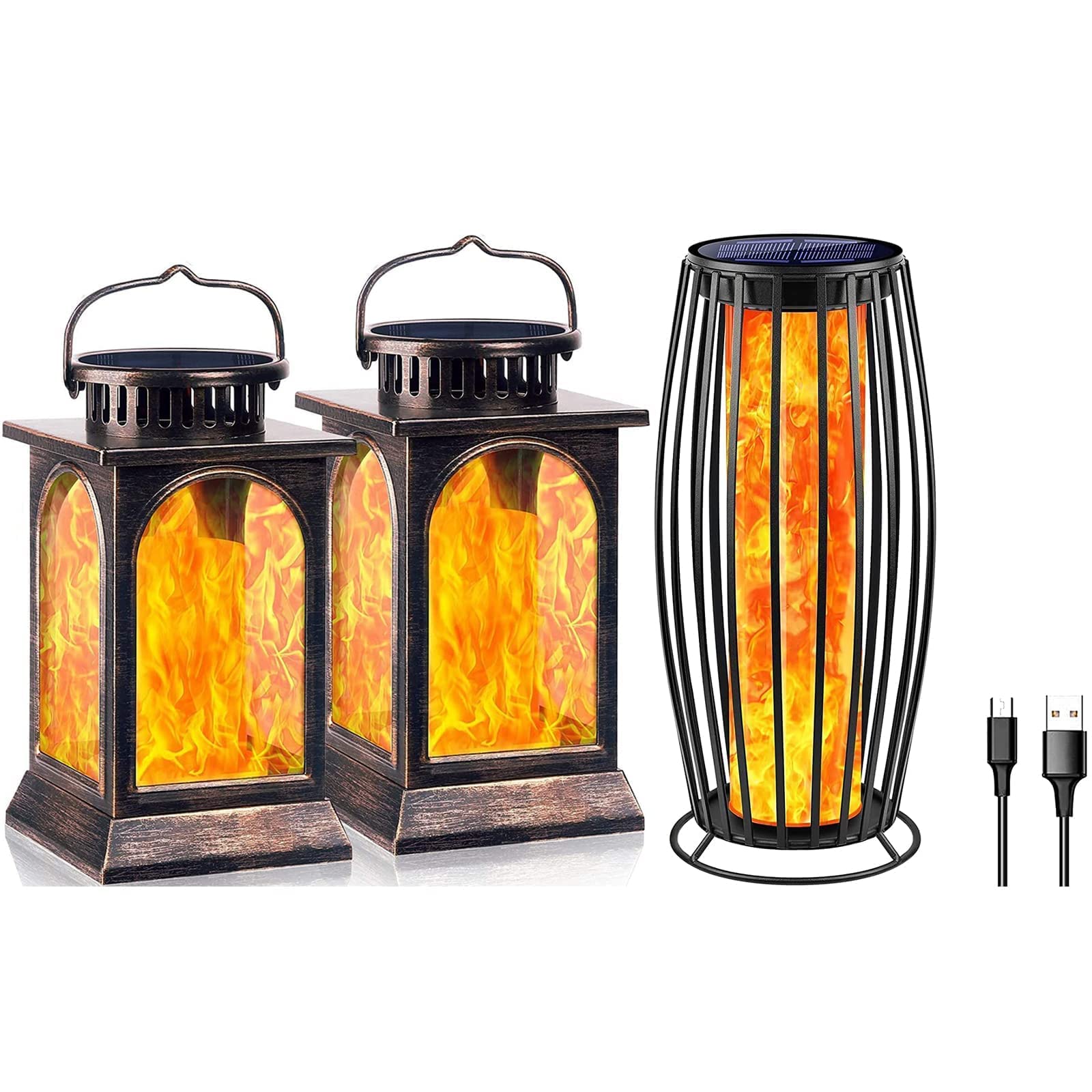 TomCare Solar Lantern Outdoor - Waterproof Flickering Flame Solar Torch Lights for Garden, Patio, Yard - Perfect for Pathway Lighting, Backyard Decor, and Outdoor Parties