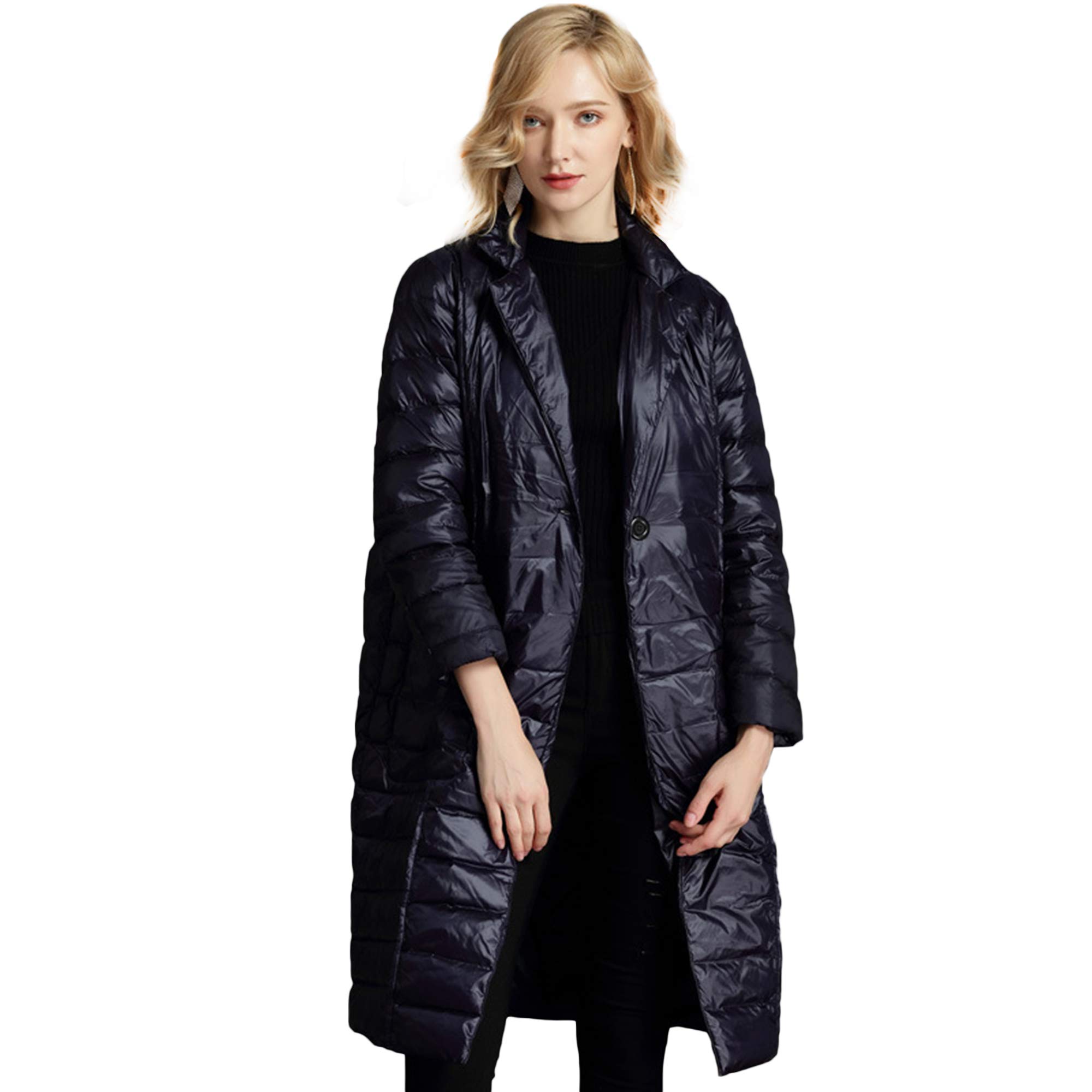 Ultra Thin Women's Winter Down Jacket - Lightweight Long Parka Coat with Duck Down for Warmth - Perfect for Cold Weather & Outdoor Activities