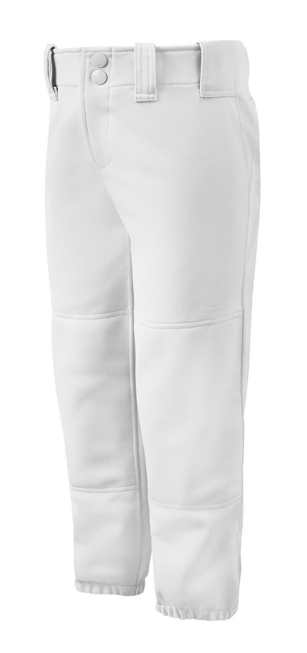 Mizuno Girls' Belted Softball Pants - Youth Athletic Baseball Softball Uniform Bottoms for Practice & Games