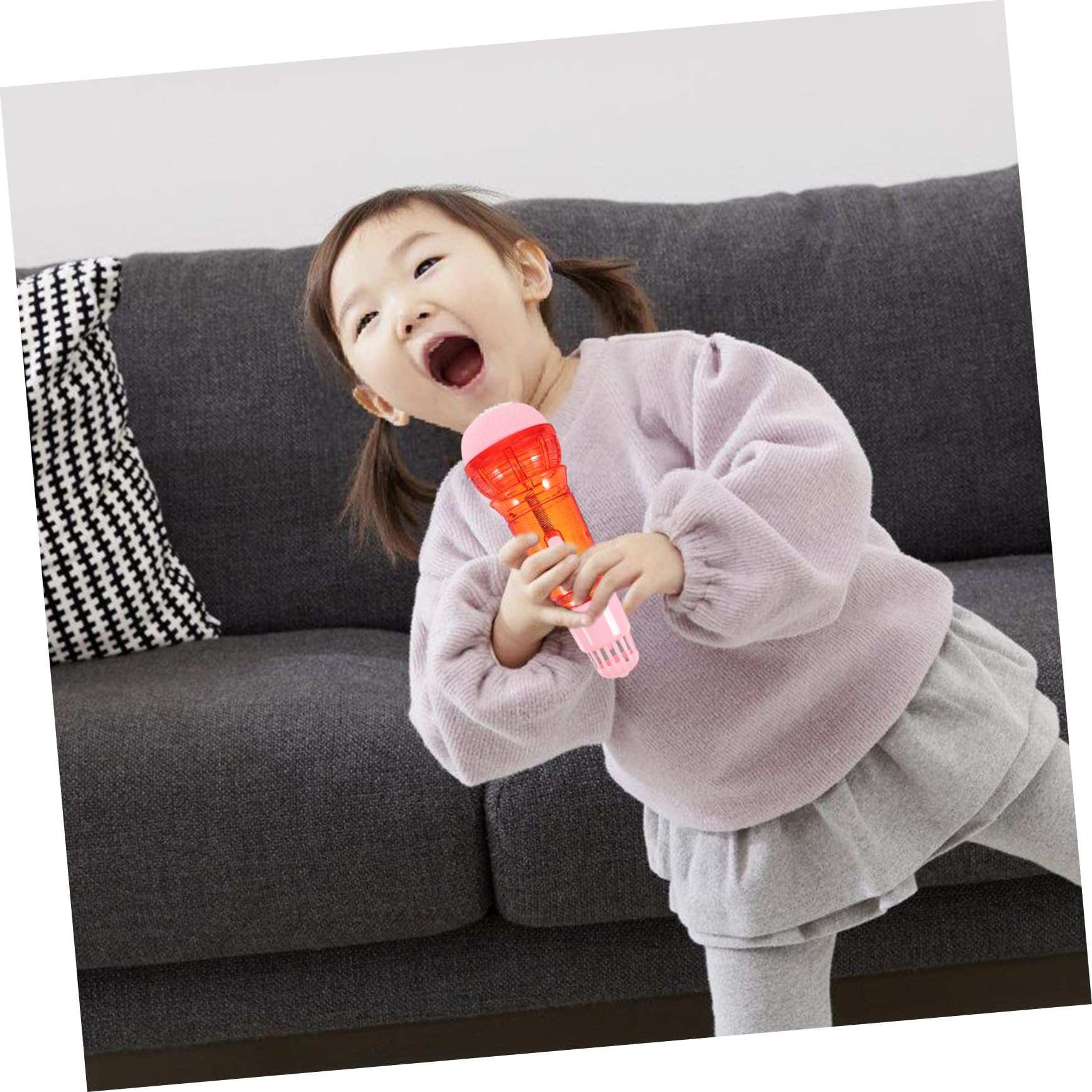 ORFOFE Kids Echo Microphone Toy - Red Plastic Fake Microphone for Toddlers & Babies - Fun Singing & Karaoke Play for Boys & Girls - Perfect for Birthday Gifts & Pretend Play