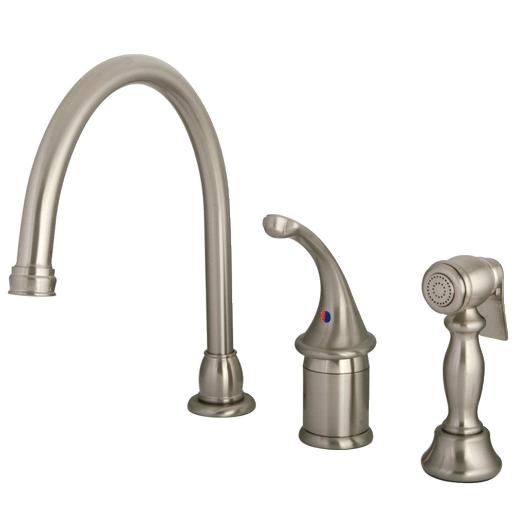Kingston Brass KB3815GLBS Widespread Kitchen Faucet - Oil Rubbed Bronze Finish, High Arc Spout, Dual Handle Design for Modern Kitchens | Perfect for Sink Cleaning, Cooking & Dishwashing