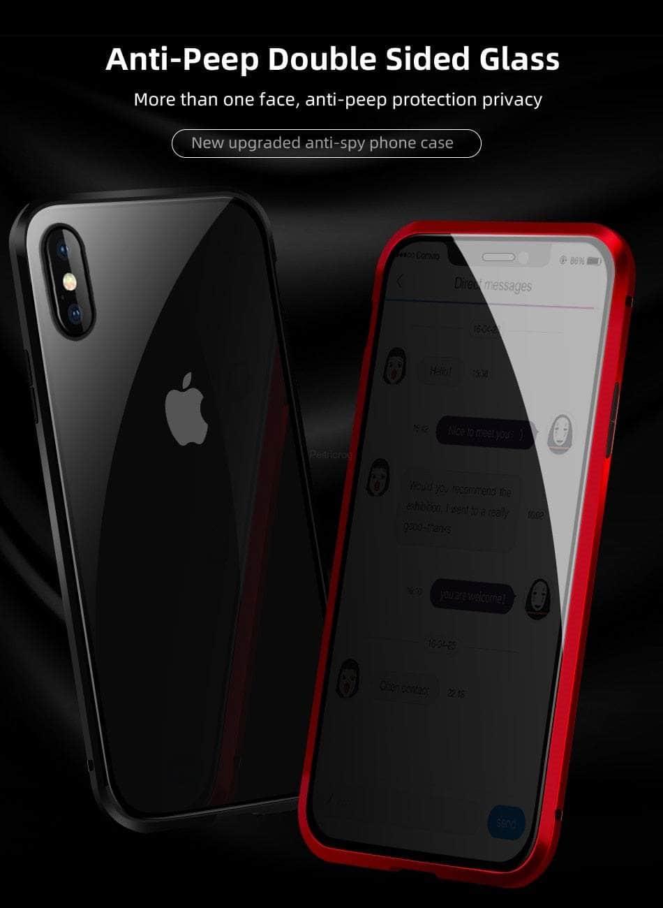 Magnetic Tempered Glass Privacy Case for iPhone 15 Pro Max - Anti-Spy Screen Protector with Strong Magnets for Secure Attachment | Perfect for Office, Travel and Everyday Use