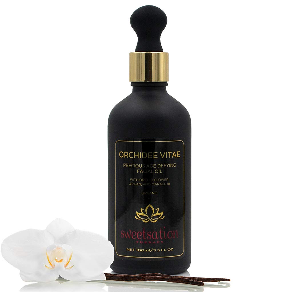 LIMITED EDITION Orchidee Vitae Organic Anti-Aging Face Oil with Orchid Flower, Argan, Maracuja, Moringa & Prickly Pear - 3.3oz Vitamin C Facial Oil for Dry Skin, Wrinkles & Night Routine - Best Precious Moisturizing Treatment for Glowing Skin