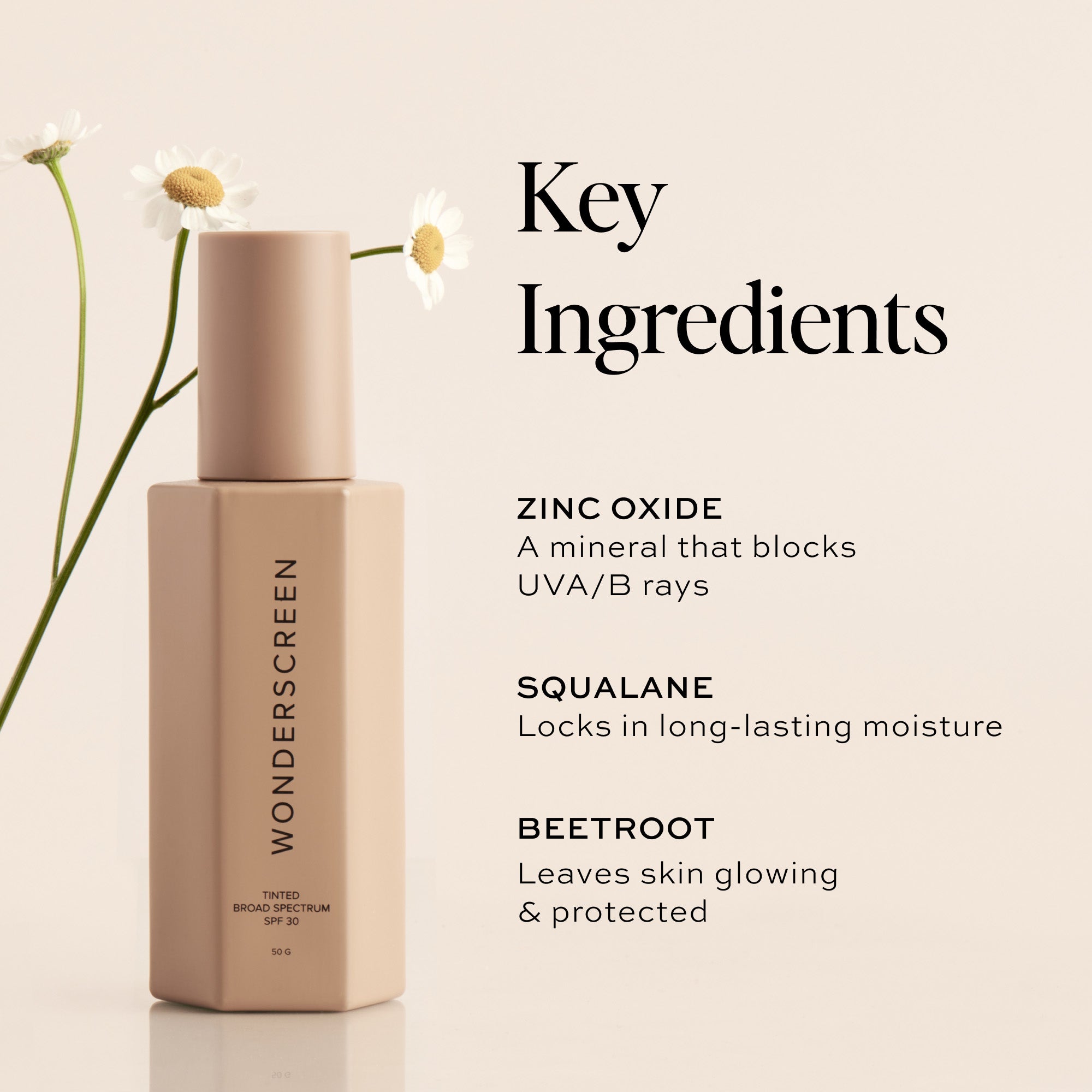 Tinted Glow Wonderscreen® SPF 30 Sunscreen - Lightweight Daily Moisturizer with Broad Spectrum Protection for Face & Body | Perfect for Outdoor Activities, Beach Days & Everyday Wear