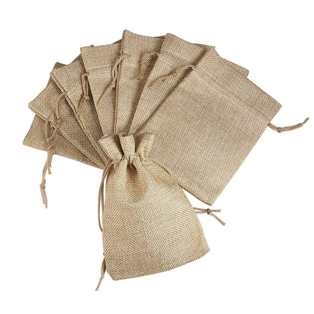 Eco-Friendly Jute Linen Pouches - Reusable Gift Bags for Birthday, Wedding & Party Favors - Handmade Potli Bags for Jewelry, Cosmetics & Small Gifts - Perfect for Festive Occasions & Sustainable Packaging