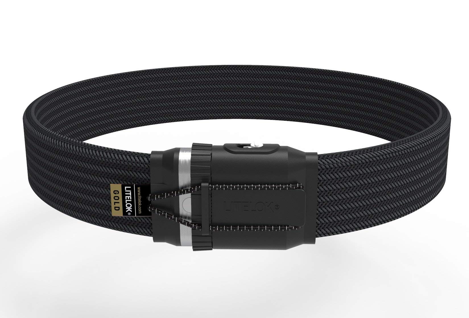 LITELOK® Gold Wearable Bike Lock - Lightweight & Secure Bicycle Lock for Urban Commuters | Sold Secure Gold Certified (Crow Black, Medium Size) | Perfect for Cycling, Commuting & Outdoor Adventures