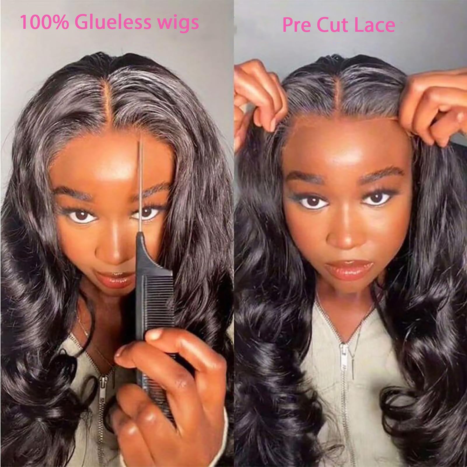5x5 HD Lace Closure Wigs Human Hair - Glueless Wear & Go Precut Lace Front Wig - Ready to Wear No Glue Body Wave 180% Density - Pre Plucked Human Hair Wigs for Women (30 Inch) - Perfect for Daily Wear, Parties & Protective Styling