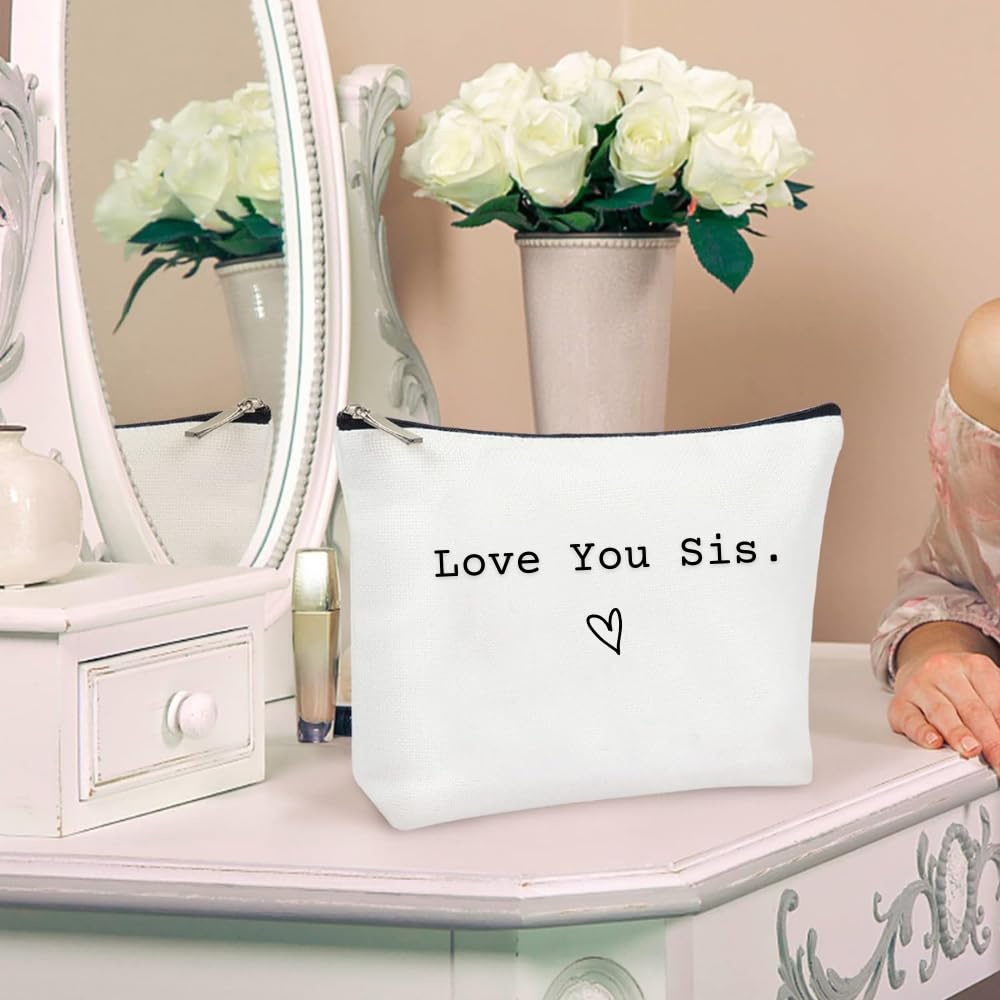 **Christmas Gifts for Sisters - Personalized Makeup Cosmetic Bag for Women | Stocking Stuffers, Birthday, Graduation, Bridal Shower Gifts | Travel Toiletry Case for Sister, Brother & Loved Ones | Perfect for Holidays, Parties & Everyday Use**