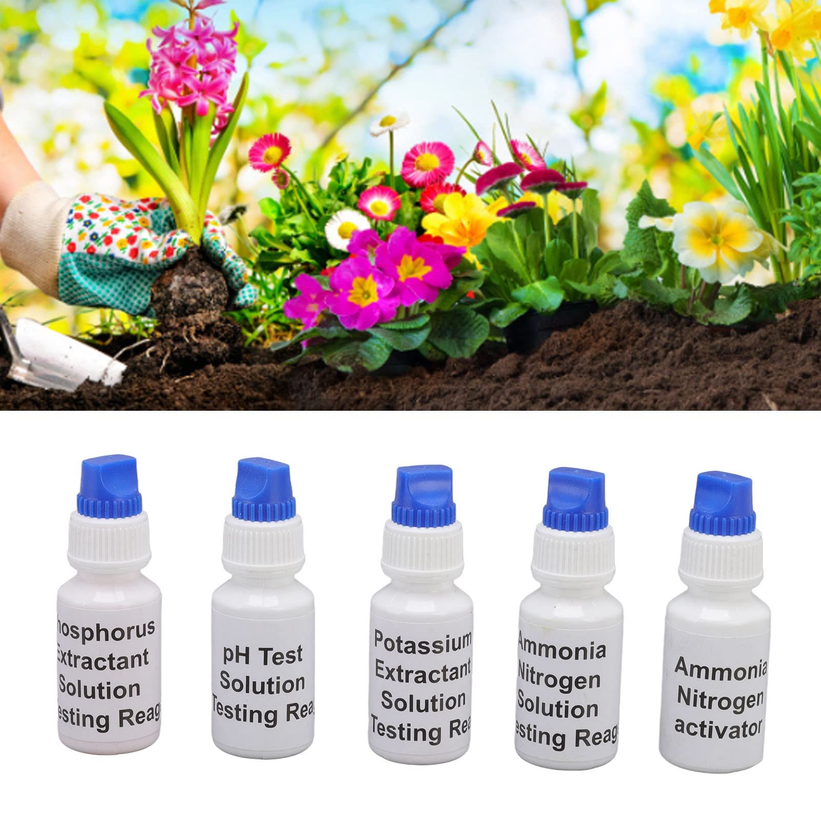 3-in-1 Soil pH Tester Kit with Nitrogen & Potassium Measurement | Digital Soil Test Kit for Agriculture, Gardening & Lawn Care | Includes Test Reagents, Tubes & Control Sheets | Perfect for Home Gardens, Farms & Plant Nurseries