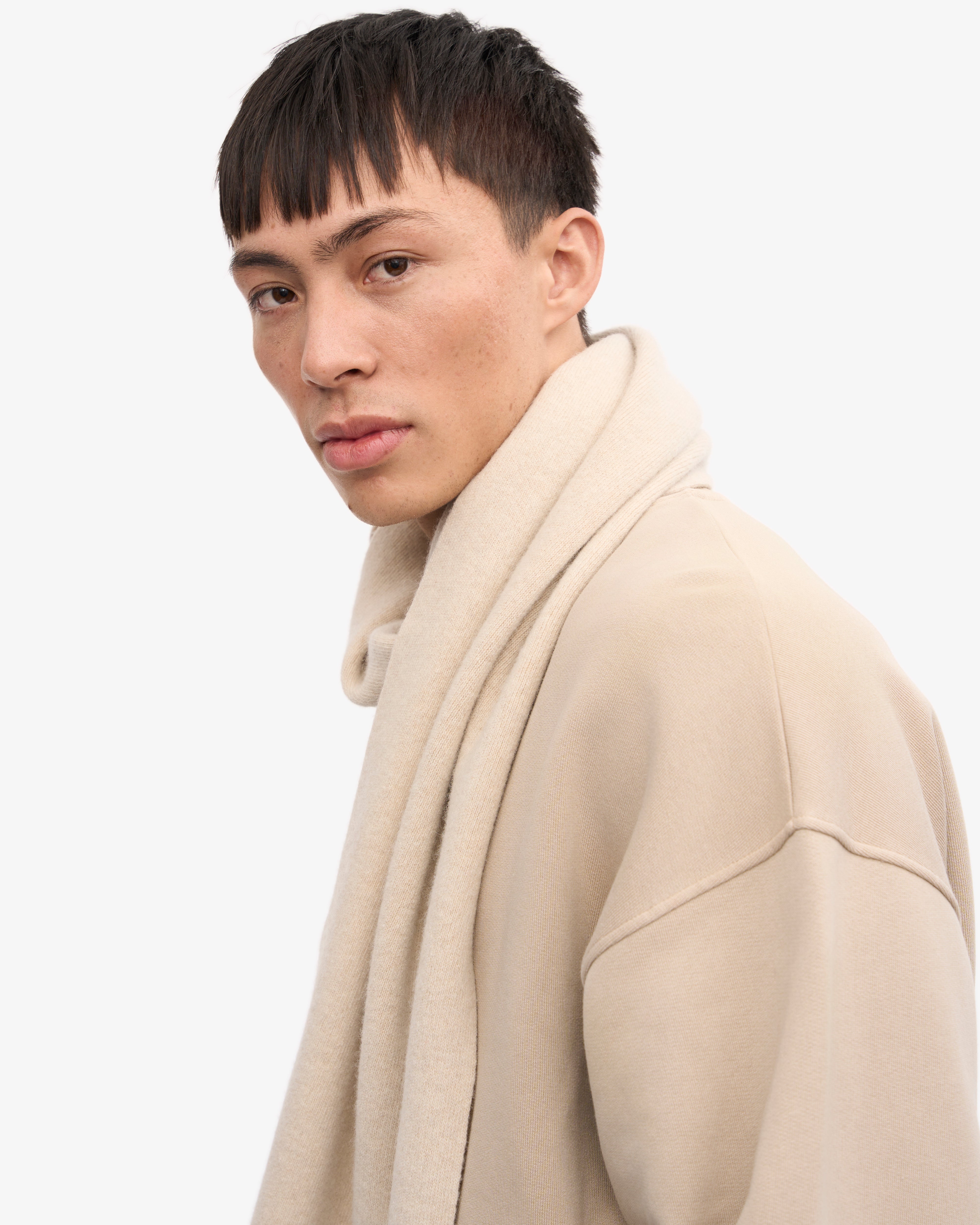Premium Merino Wool Scarf - Soft & Warm Winter Accessory for Men & Women - Ivory White - Perfect for Cold Weather, Outdoor Activities & Fashion Styling