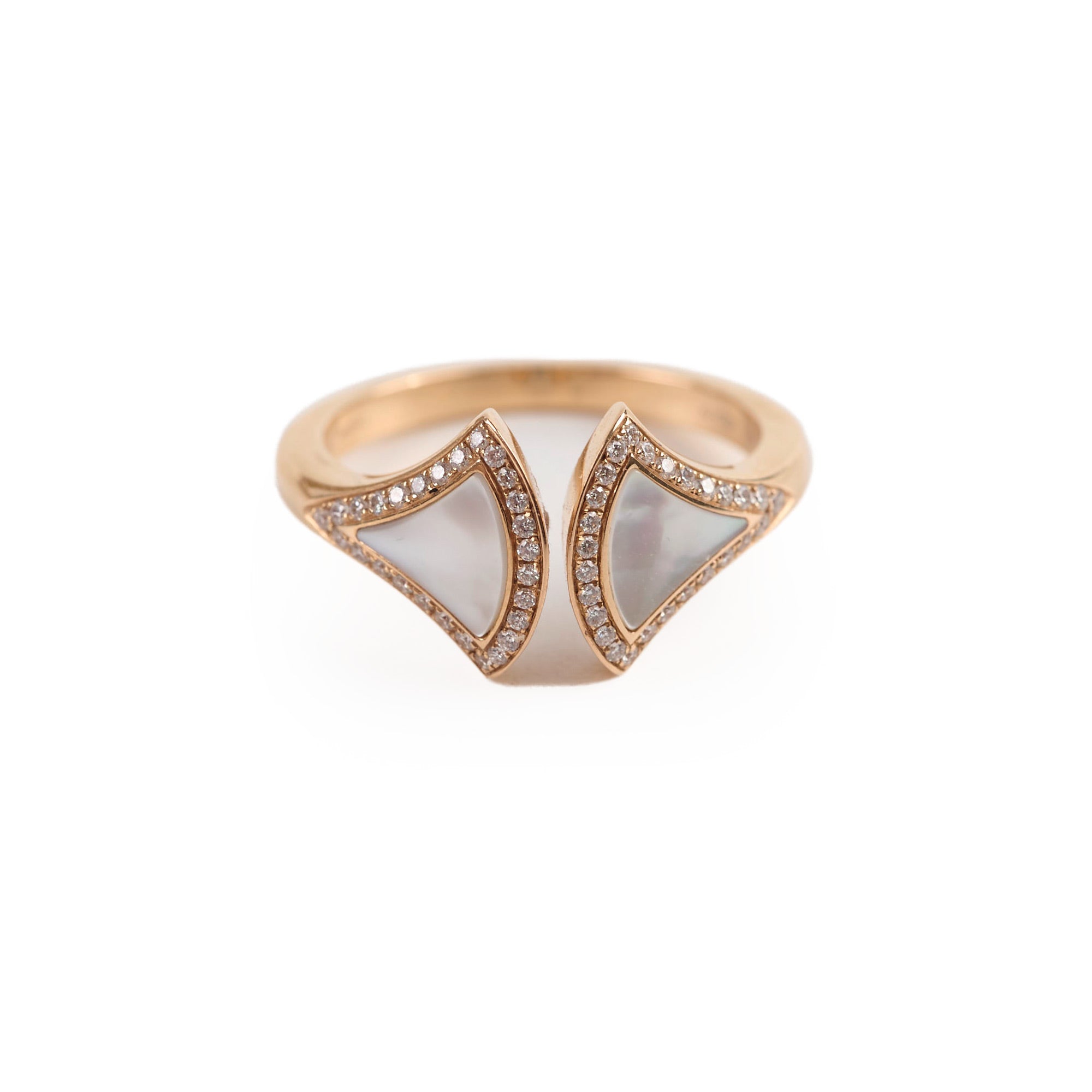 Bvlgari Divina Mother of Pearl Pink Gold Ring Size 54 - Luxury Women's Jewelry for Special Occasions & Gifts
