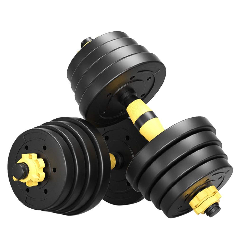 Adjustable Dumbbell Set 2-in-1 Barbell 66Lb - Home Gym Equipment for Men & Women - Rubber Coated Connecting Rod - Strength Training & Fitness Workout for Home, Office, or Commercial Gym Use