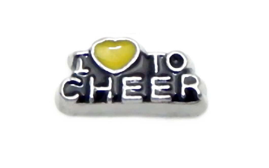 Yellow Heat Floating Charm for Locket Pendants - Cheerleader Jewelry Gift for Sports Enthusiasts | Perfect for Game Days, Pep Rallies & Team Spirit Events