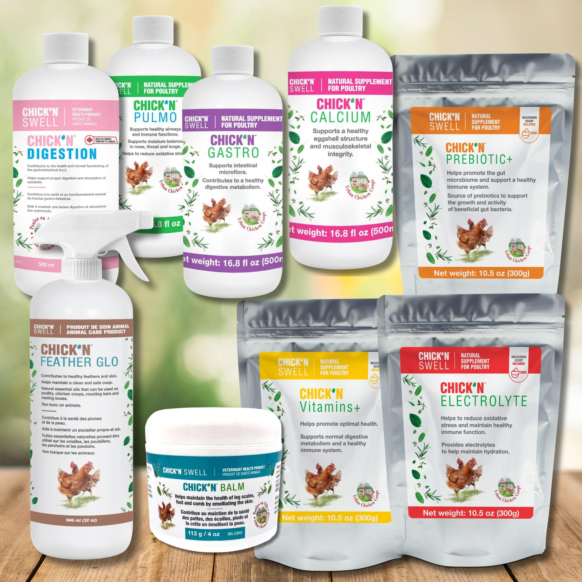 Chick'n Swell Poultry Electrolytes with Vitamins - 10.5oz (300g) Powder for 80 Gallons - Prevent Heat Stress & Dehydration in Chickens, Ducks & Turkeys - Essential Hydration Supplement for Backyard Flocks & Poultry Farms - Perfect for Hot Weather, Transport & Recovery