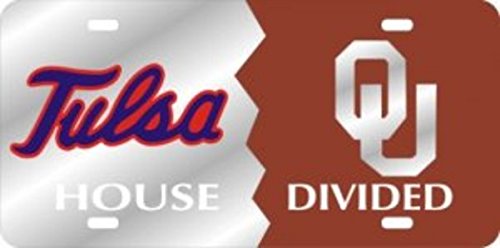 Oklahoma Sooners vs Tulsa Golden Hurricane House Divided Laser Engraved Wooden Plate - Perfect for Game Day Decor, Fan Gifts & Home Display