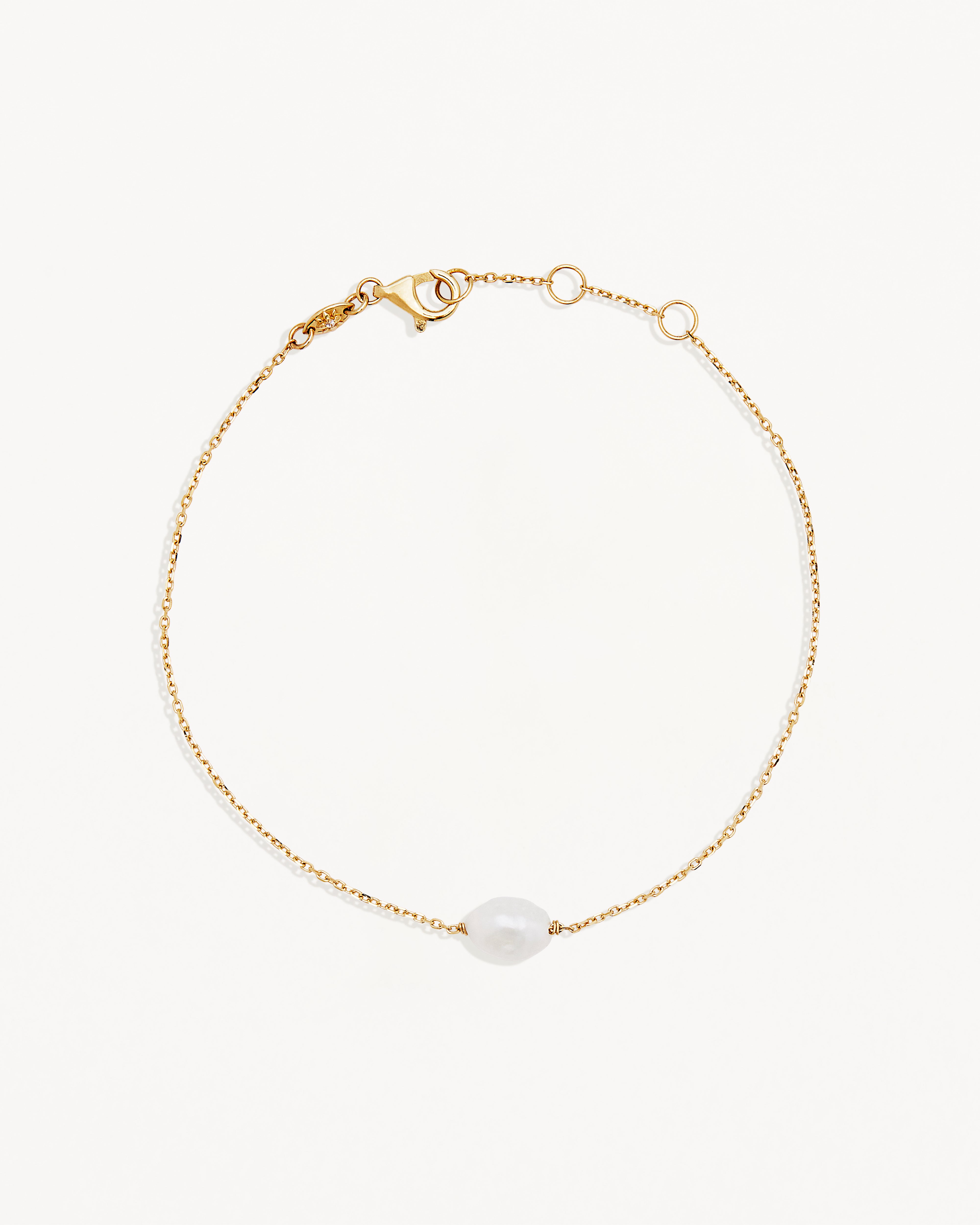 14K Solid Gold Tranquility Bracelet for Women - Dainty Minimalist Adjustable Chain Bangle for Everyday Wear, Meditation & Yoga Accessories