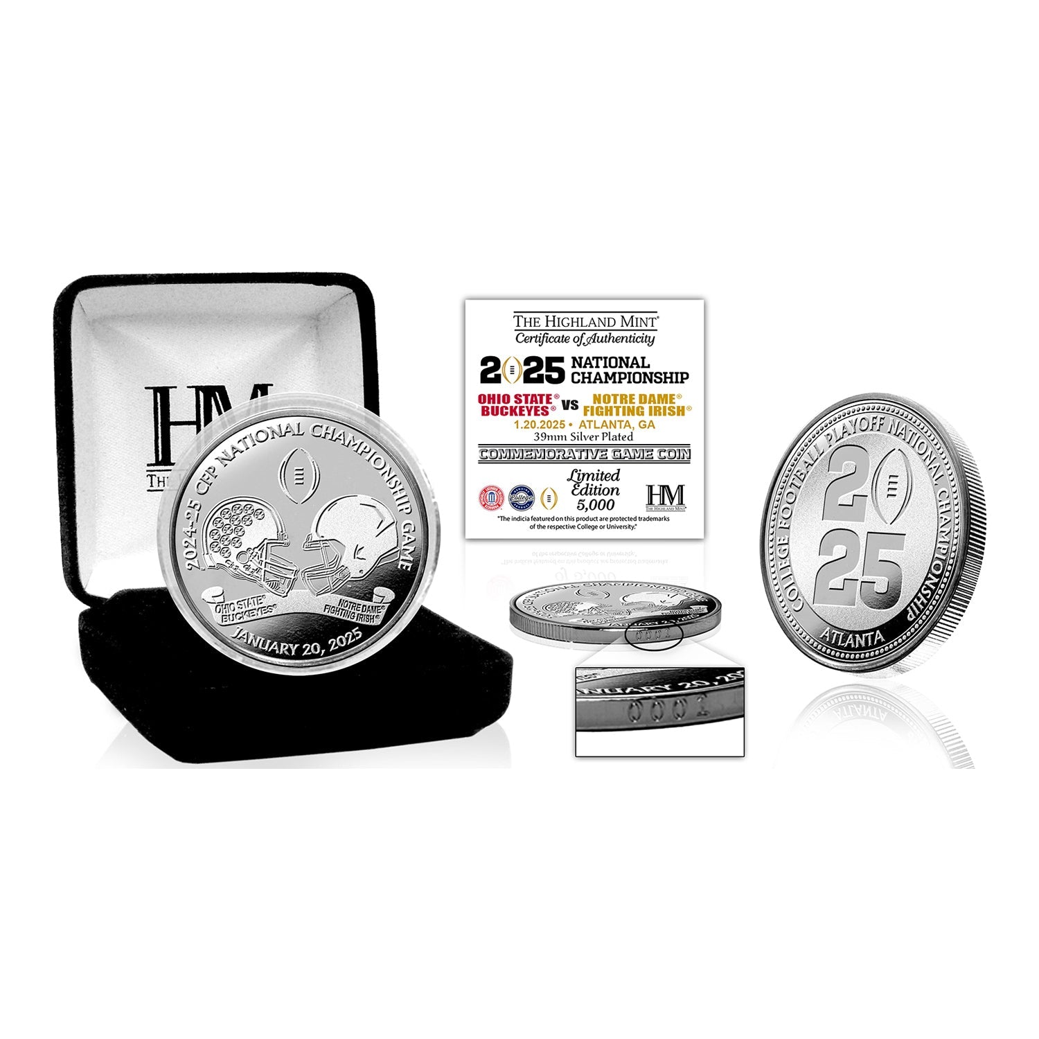 Ohio State vs Notre Dame College Football Playoffs Championship Commemorative Silver Coin - Perfect for Collectors, Sports Fans and Gift Giving