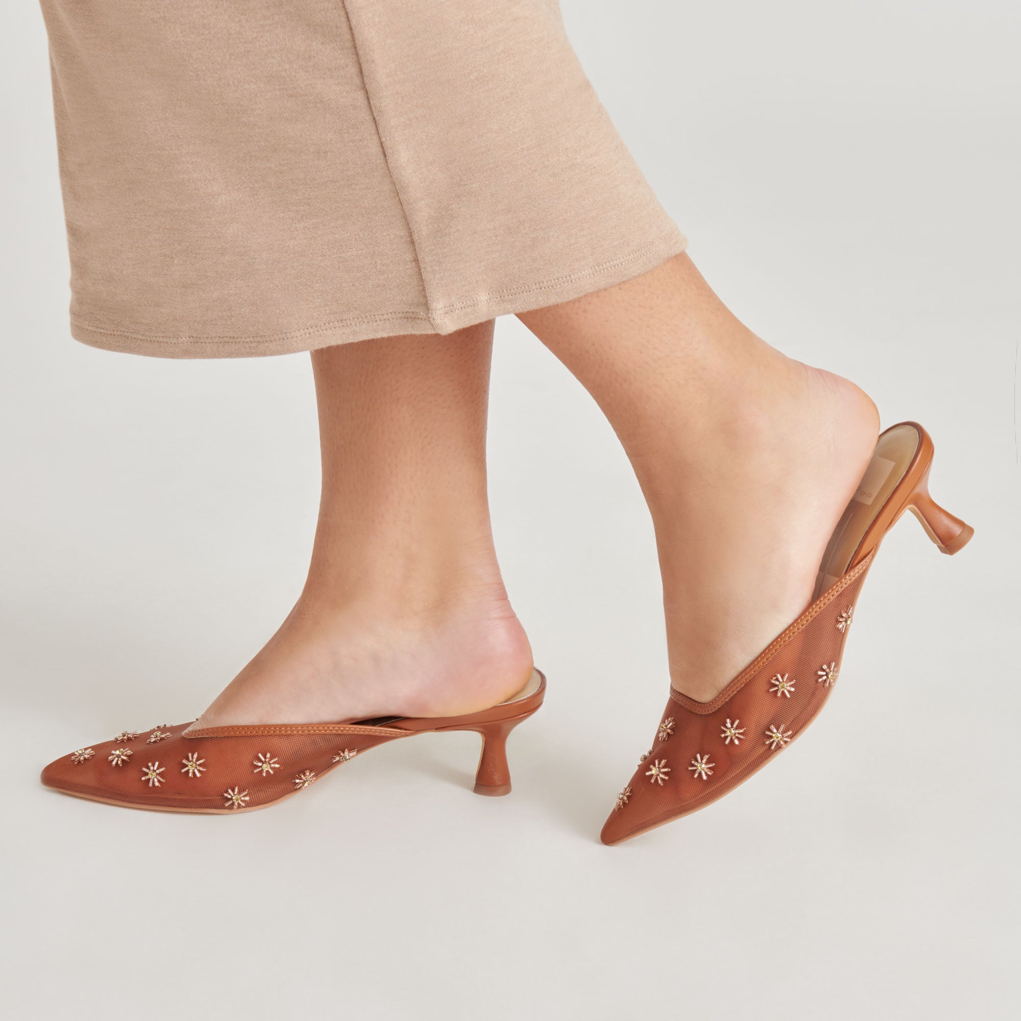CLARA Wide Heel Saddle Sandals for Women - Breathable Mesh Summer Shoes - Perfect for Beach, Vacation & Casual Outings