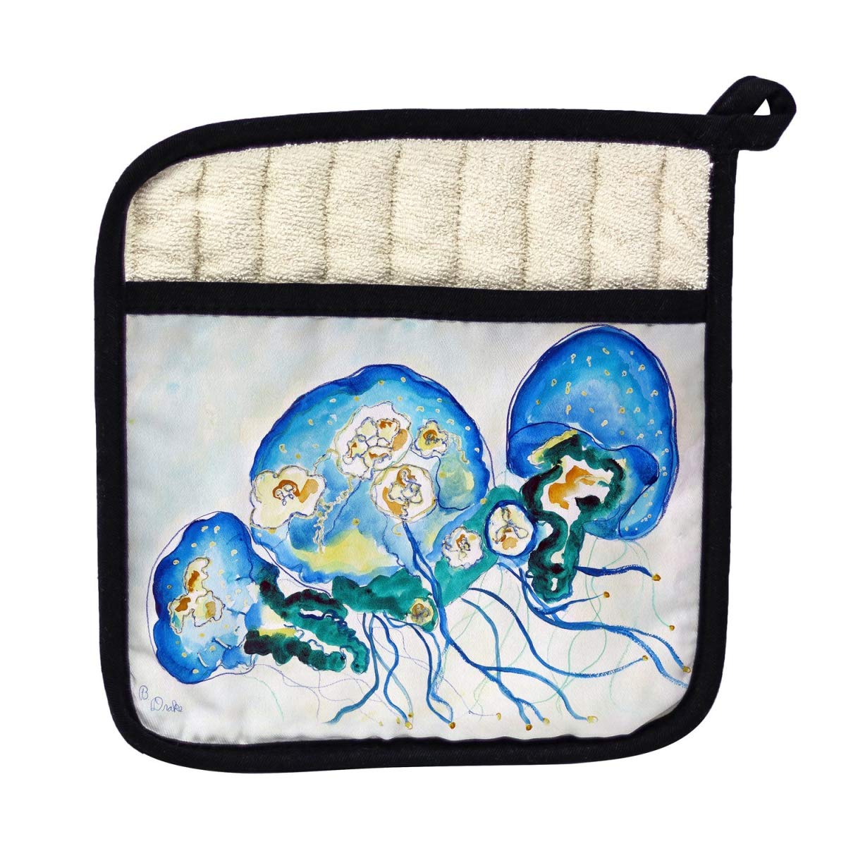 Betsy Drake PT1020 Heat Resistant Multi Jellyfish Pot Holder - Perfect for Kitchen Cooking, Baking, and Hot Dish Handling