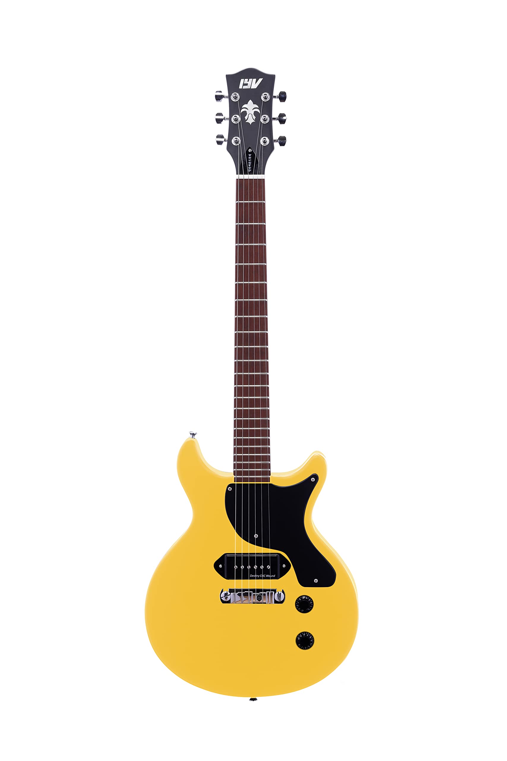 IYV 6-String ILJR-200 Solid Basswood Electric Guitar - TV Yellow Right-Handed | Perfect for Beginners, Rock Performances & Home Practice