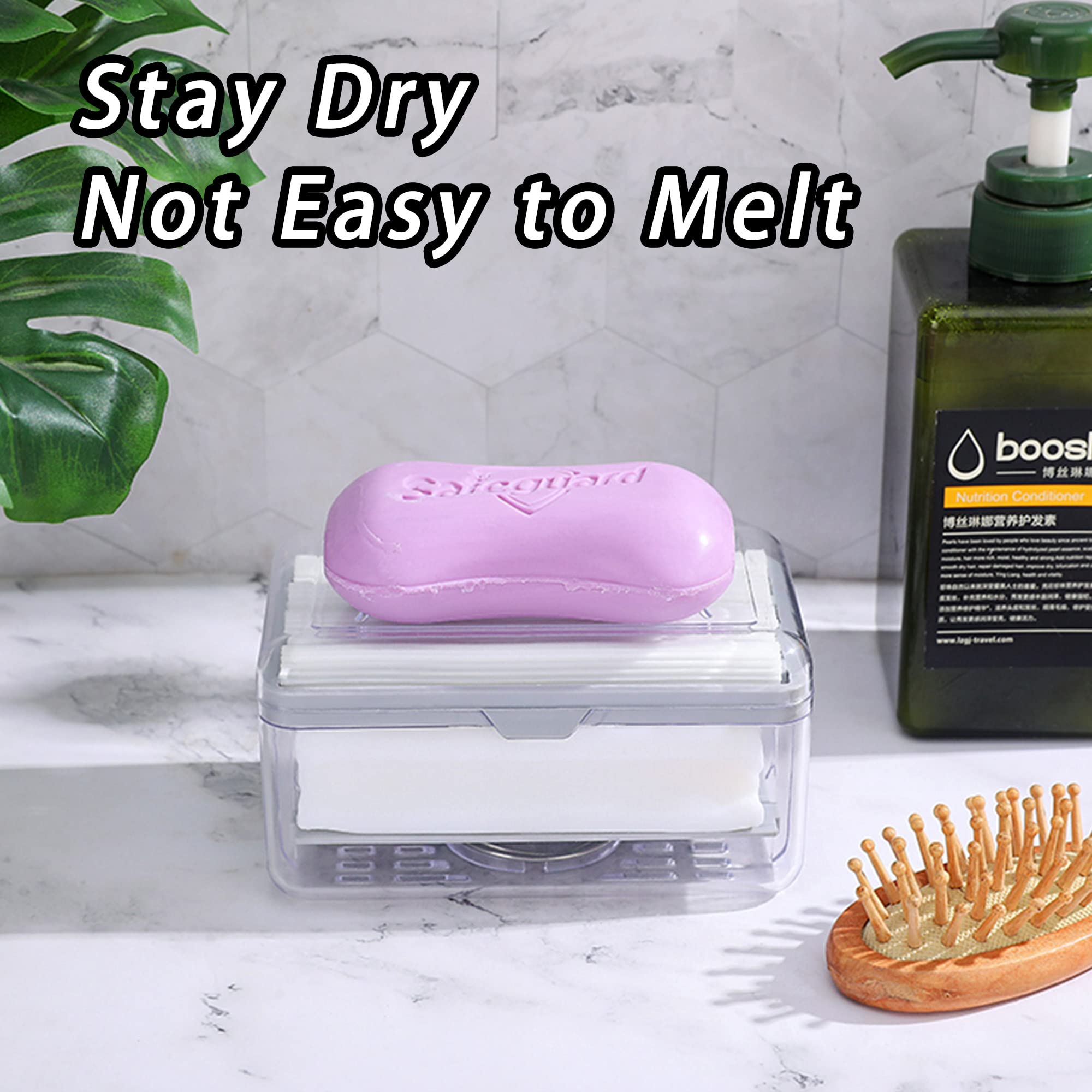 LELEMON Soap Dish with Drain - Multifunctional Soap Holder for Bathroom & Kitchen - Keeps Soap Dry & Easy to Clean - Perfect for Shower, Sink, and Countertop Organization