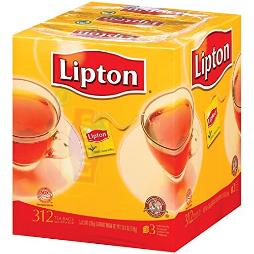 Lipton Black Tea Bags - 312 Count (6.6 lbs) - Premium Quality Tea for Hot or Iced Tea - Perfect for Home, Office, or Travel Use