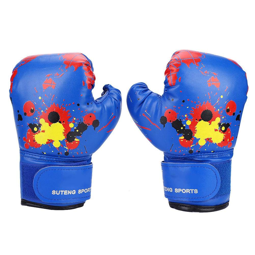 Kids Boxing Gloves for Ages 2-11 | Cartoon MMA Training Gloves PU Leather Sparring Gloves (Blue) - Perfect for Boxing Classes, Home Training & Martial Arts Practice