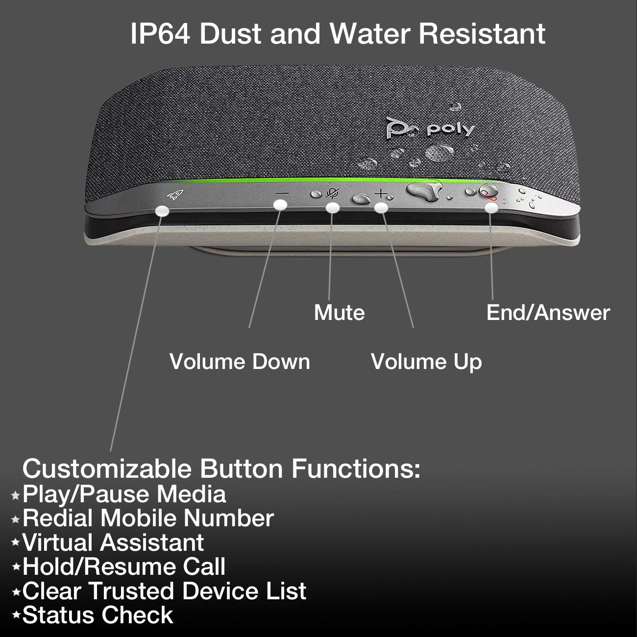 Poly SYNC 20 USB-C Speakerphone with Universal Charger - Premium Conference Speaker for Zoom, Webex, Google Meet & Microsoft Teams - Ideal for Remote Work, Online Classes, Video Conferencing & Home Office Setup