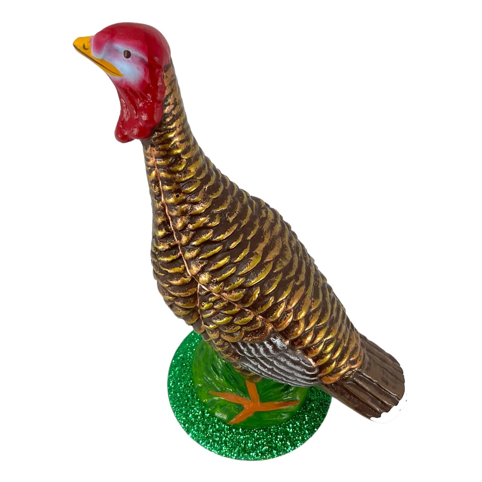 Handcrafted Schaller Paper Mache Female Turkey Decoration - German-Made Thanksgiving Centerpiece for Festive Table Decor & Holiday Home Décor