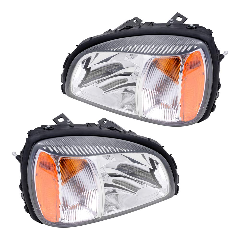 Replacement Headlight Assembly Set for 2000-2003 Cadillac DeVille - Driver & Passenger Side (Part #19245431, 19245432) - Aftermarket Upgrade for Improved Night Visibility & Style Enhancement