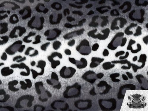 Velboa Faux Fur Fabric by The Yard - Soft Leopard Print Gray & White Faux Fur Material for DIY Blankets, Pillows, Costumes and Home Decor